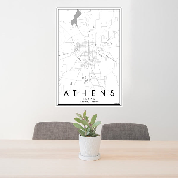 Athens - Texas Classic Map Print