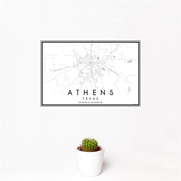 Athens - Texas Classic Map Print