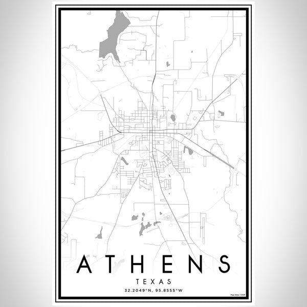 Athens - Texas Classic Map Print