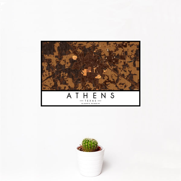 Athens - Texas Map Print in Ember