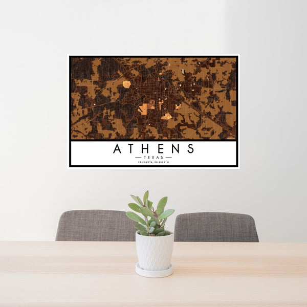 Athens - Texas Map Print in Ember