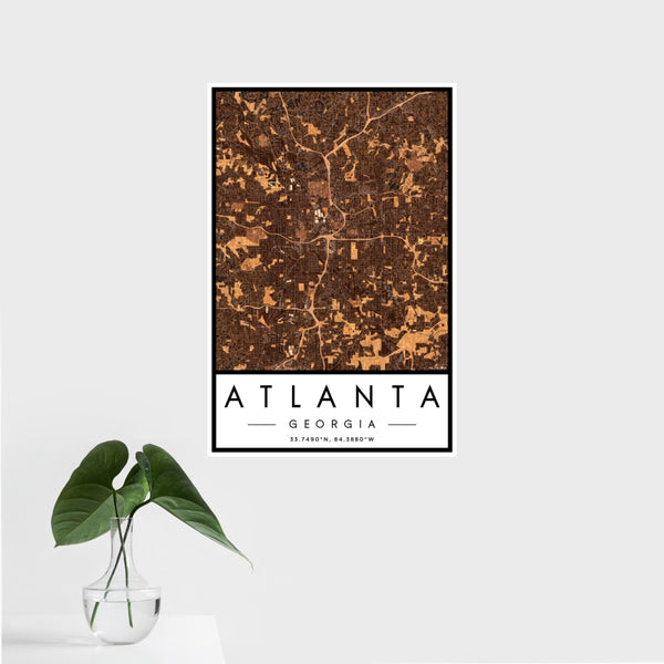 Atlanta - Georgia Map Print in Ember