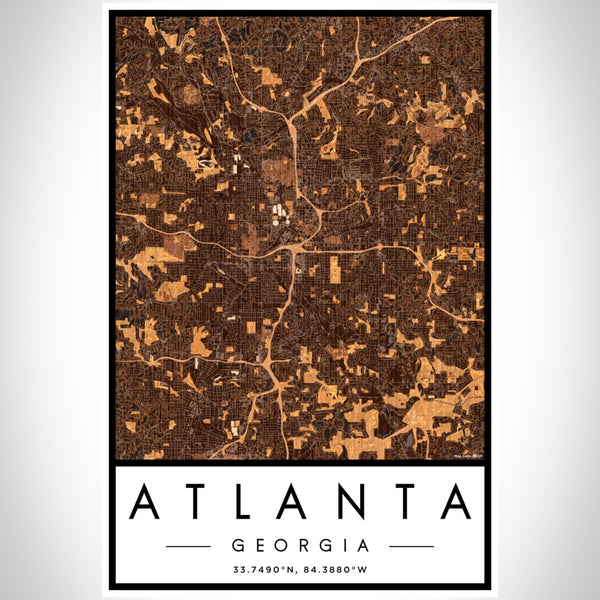 Atlanta - Georgia Map Print in Ember
