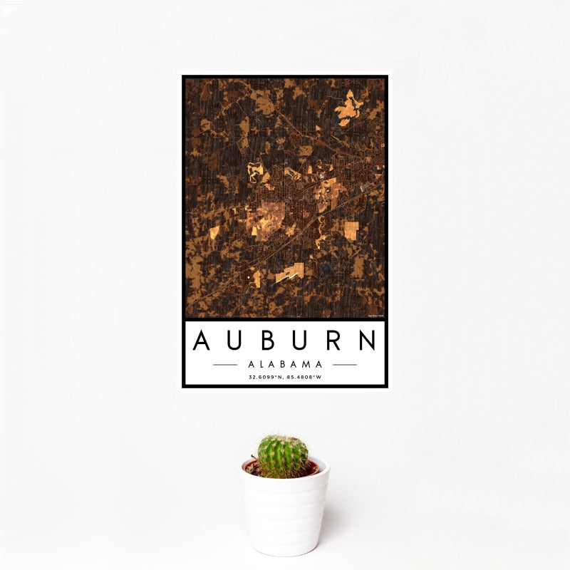 Auburn - Alabama Map Print in Ember