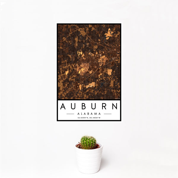 Auburn - Alabama Map Print in Ember