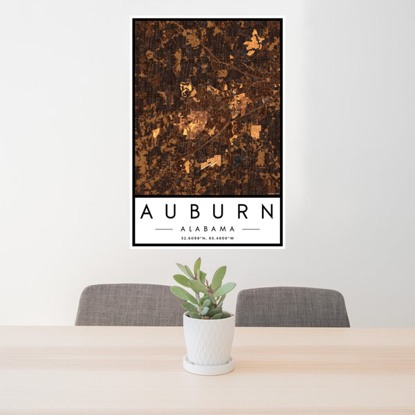 Auburn - Alabama Map Print in Ember
