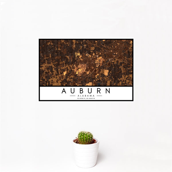Auburn - Alabama Map Print in Ember