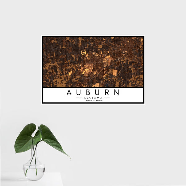 Auburn - Alabama Map Print in Ember