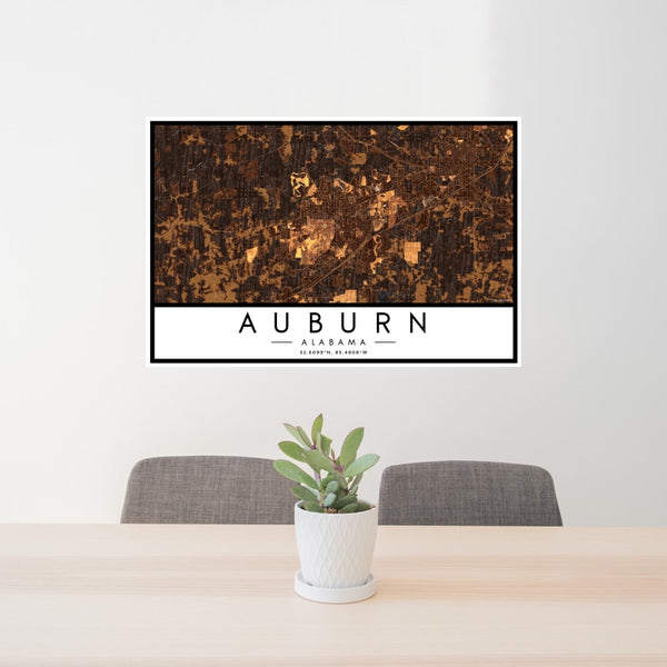 Auburn - Alabama Map Print in Ember