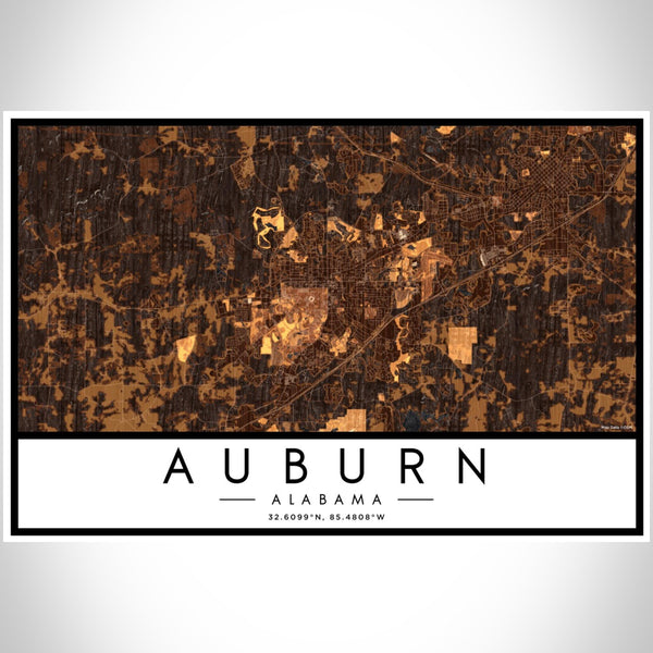 Auburn - Alabama Map Print in Ember