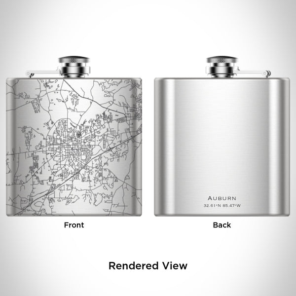 Auburn - Alabama Map Hip Flask