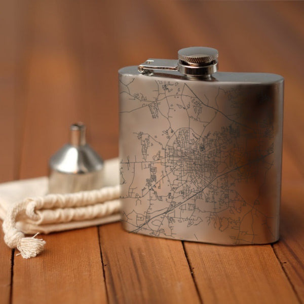 Auburn - Alabama Map Hip Flask