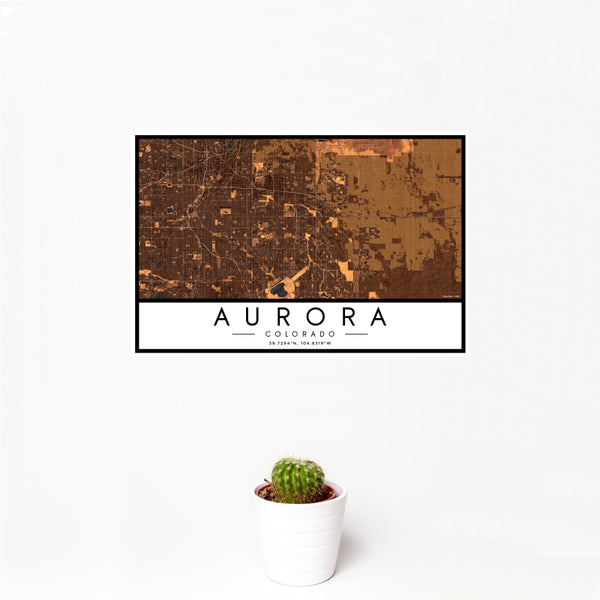 Aurora - Colorado Map Print in Ember