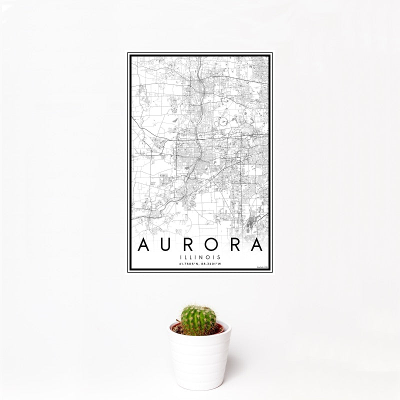 Aurora - Illinois Classic Map Print