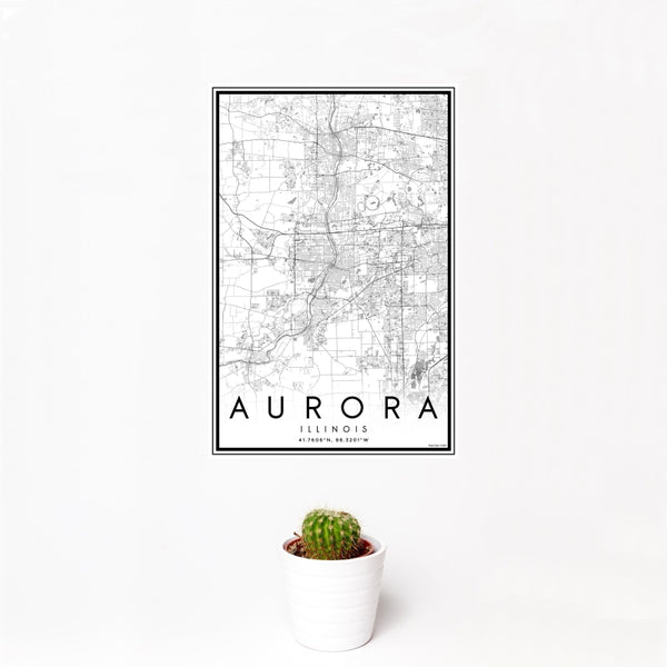 Aurora - Illinois Classic Map Print