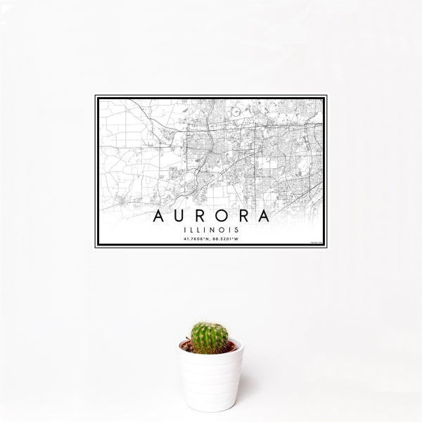 Aurora - Illinois Classic Map Print