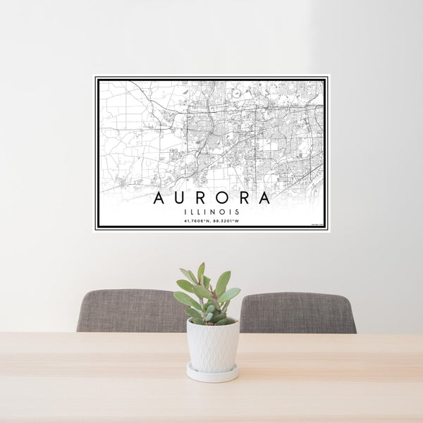 Aurora - Illinois Classic Map Print