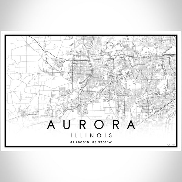 Aurora - Illinois Classic Map Print