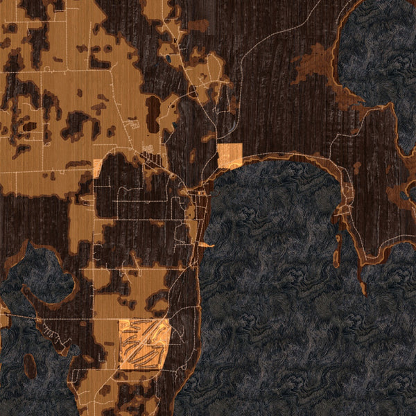 Baileys Harbor - Wisconsin Map Print in Ember