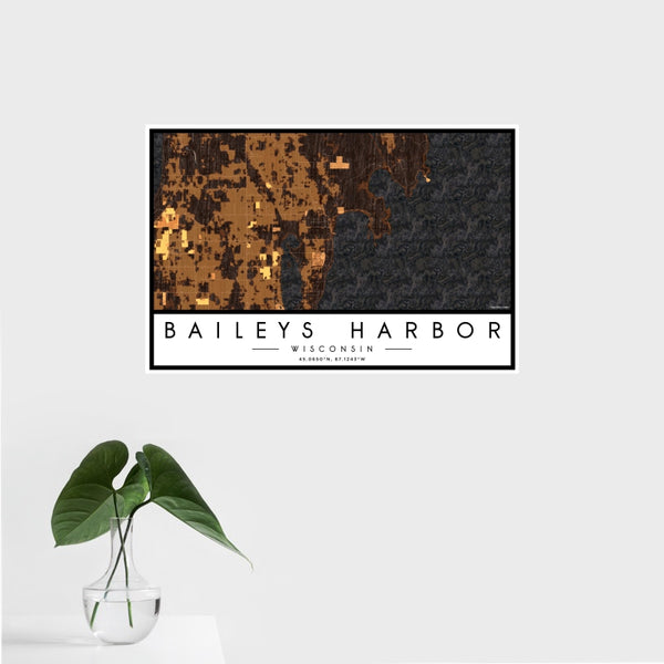 Baileys Harbor - Wisconsin Map Print in Ember