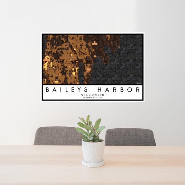 Baileys Harbor - Wisconsin Map Print in Ember