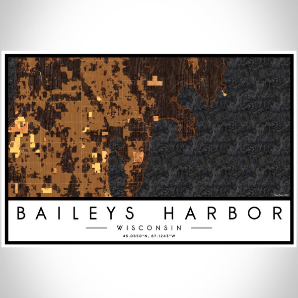 Baileys Harbor - Wisconsin Map Print in Ember