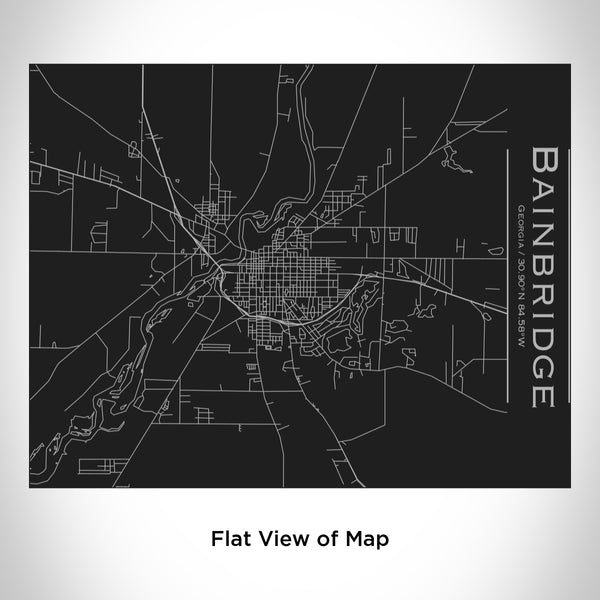 Rendered View of Bainbridge Georgia Map Engraving on 20oz Stainless Steel Insulated Bottle with Bamboo Top in Black