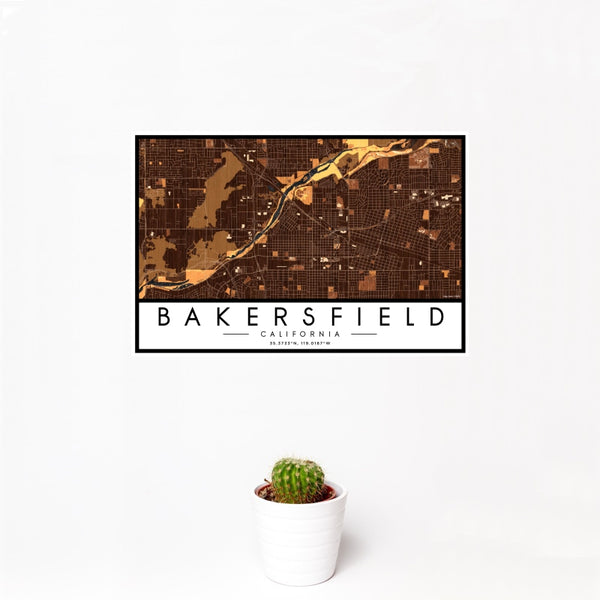 Bakersfield - California Map Print in Ember