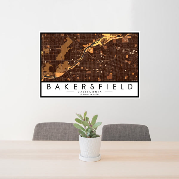 Bakersfield - California Map Print in Ember