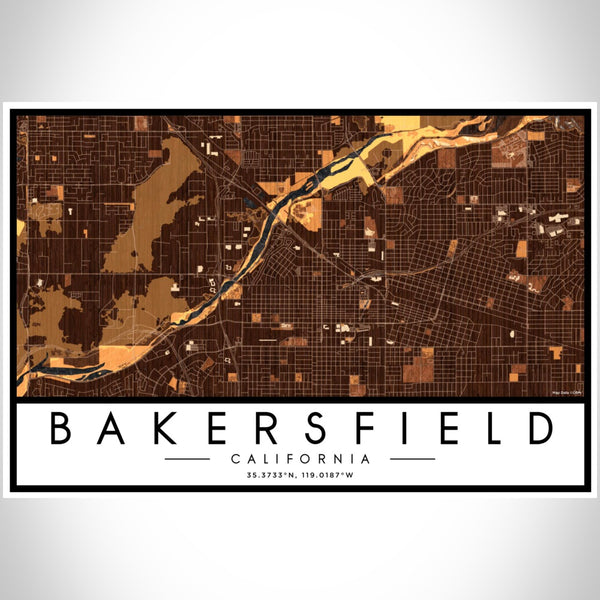 Bakersfield - California Map Print in Ember