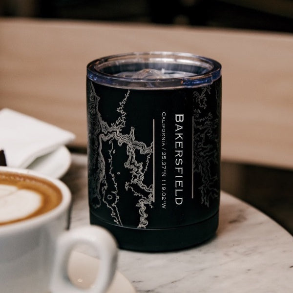 Bakersfield - California Map Insulated Cup in Matte Black