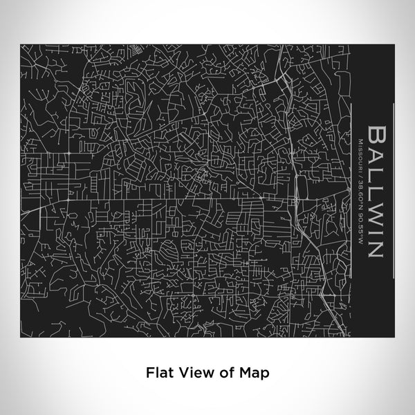 Rendered View of Ballwin Missouri Map Engraving on 20oz Stainless Steel Insulated Bottle with Bamboo Top in Black