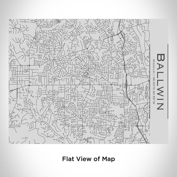 Rendered View of Ballwin Missouri Map Engraving on 20oz Stainless Steel Insulated Bottle with Bamboo Top