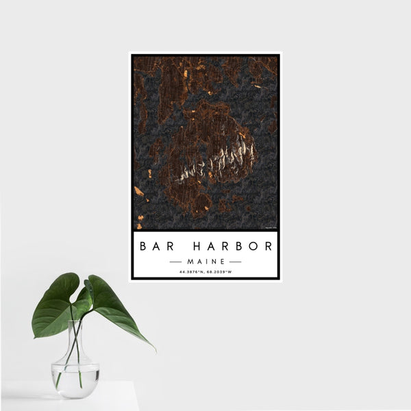 Bar Harbor - Maine Map Print in Ember