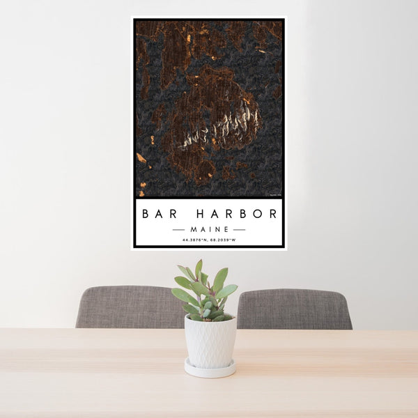 Bar Harbor - Maine Map Print in Ember