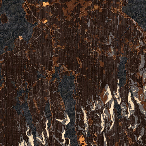 Bar Harbor - Maine Map Print in Ember