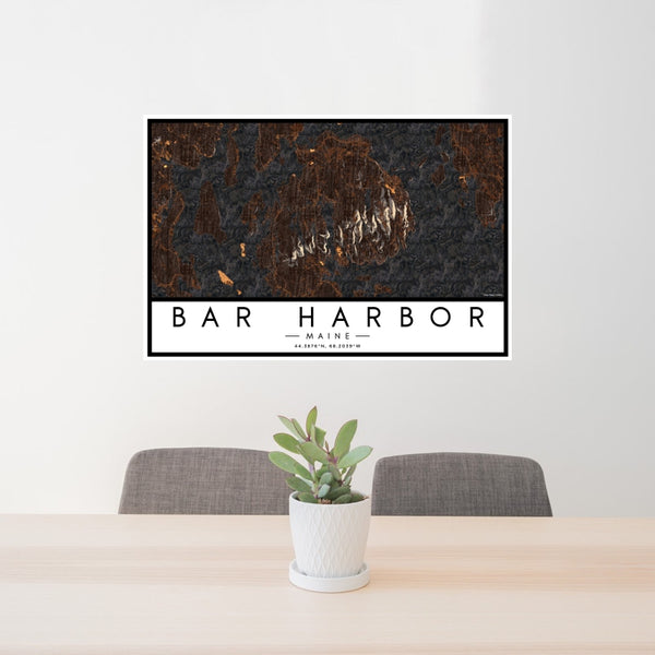 Bar Harbor - Maine Map Print in Ember