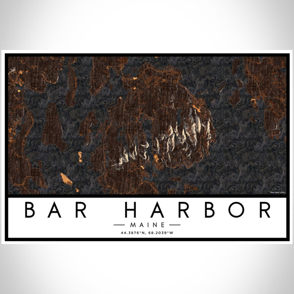 Bar Harbor - Maine Map Print in Ember