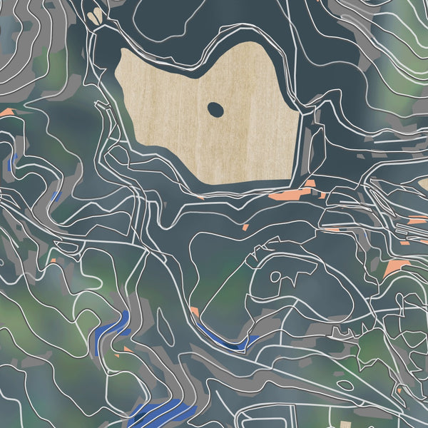 Bass Lake North Carolina Map Print in Afternoon Style Zoomed In Close Up Showing Details