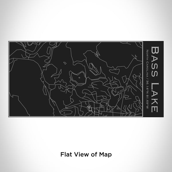 Rendered View of Bass Lake North Carolina Map Engraving on 17oz Stainless Steel Insulated Cola Bottle in Black