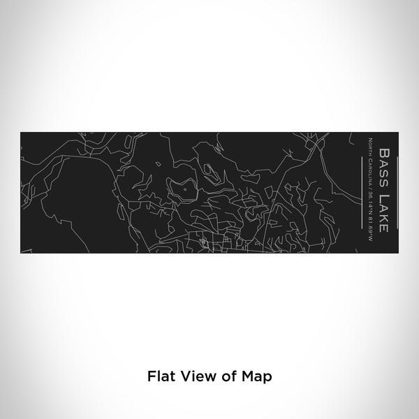 Rendered View of Bass Lake North Carolina Map Engraving on 10oz Stainless Steel Insulated Cup with Sliding Lid in Black