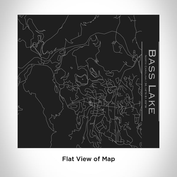 Rendered View of Bass Lake North Carolina Map Engraving on 17oz Stainless Steel Insulated Tumbler in Black