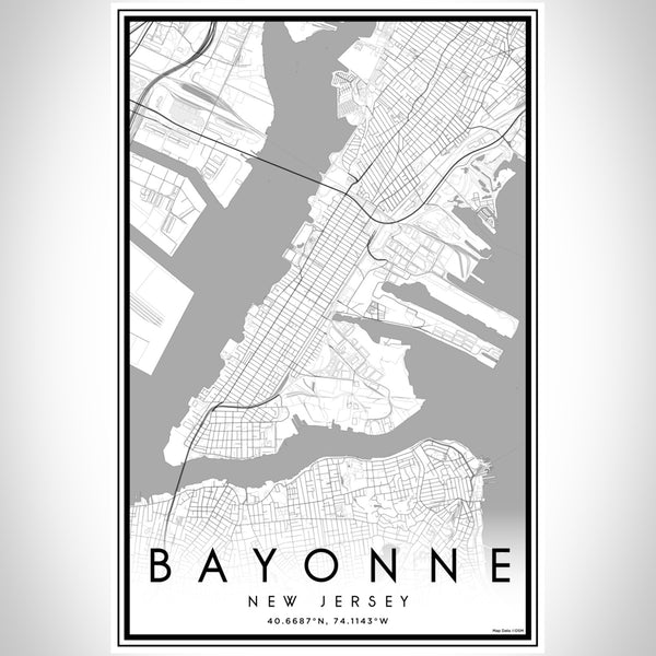 Bayonne - New Jersey Classic Map Print