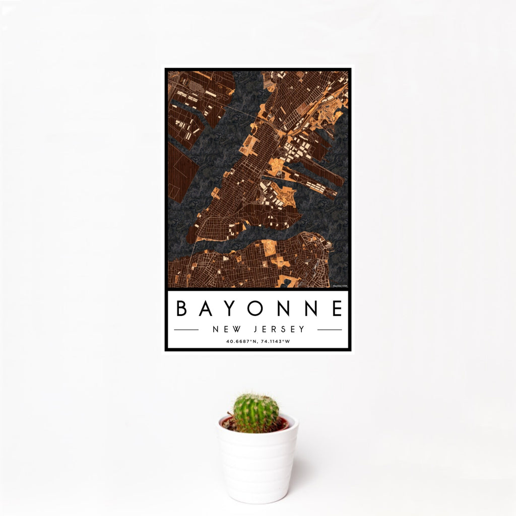 Bayonne - New Jersey Map Print in Ember