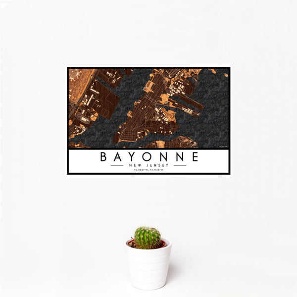 Bayonne - New Jersey Map Print in Ember