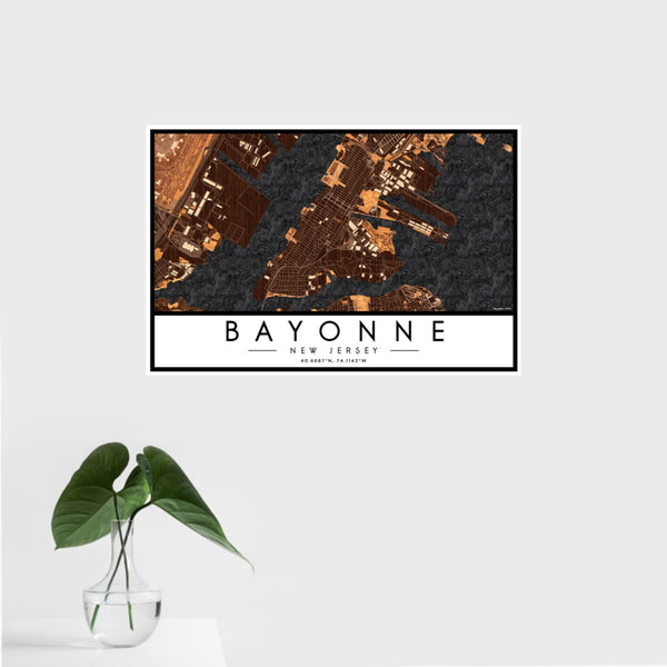 Bayonne - New Jersey Map Print in Ember