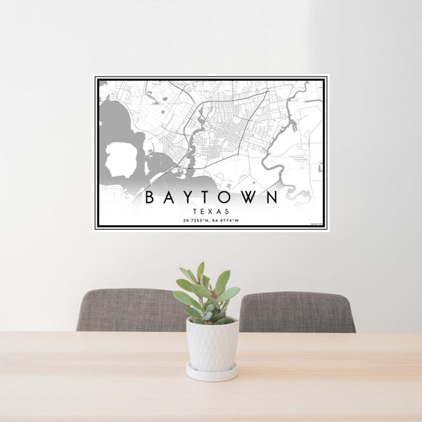 Baytown - Texas Classic Map Print