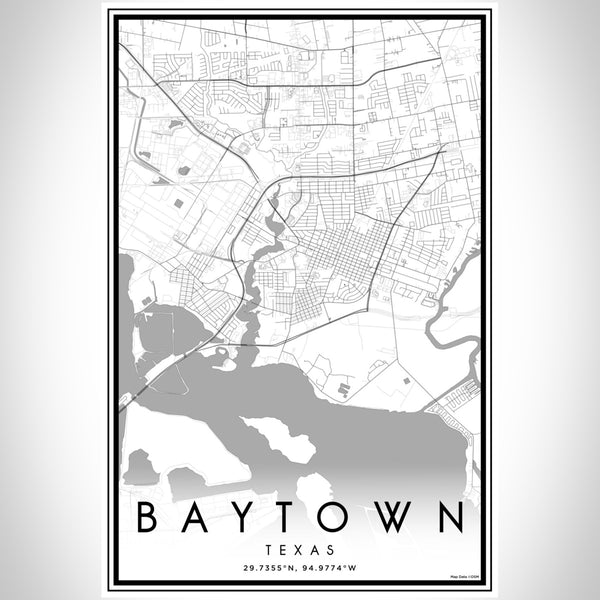 Baytown - Texas Classic Map Print