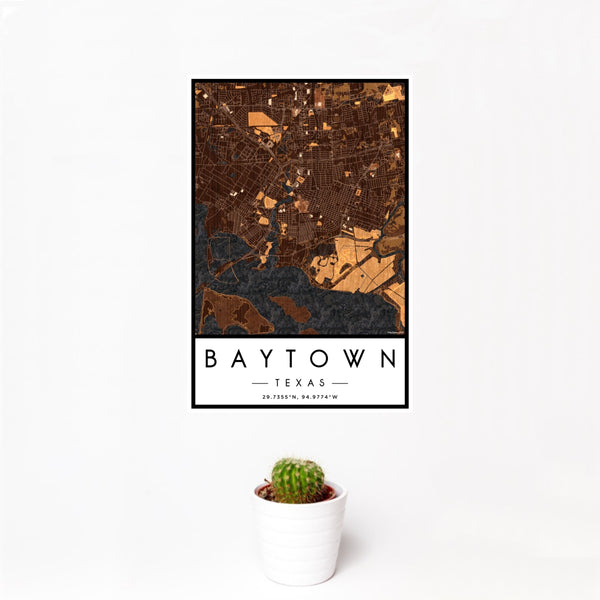 Baytown - Texas Map Print in Ember