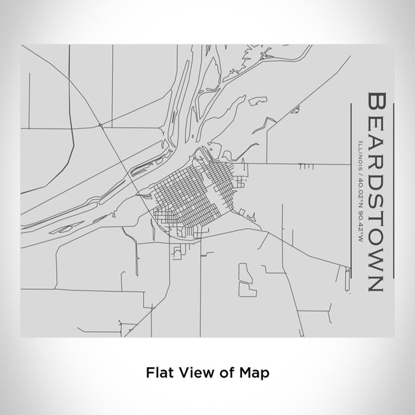 Rendered View of Beardstown Illinois Map Engraving on 20oz Stainless Steel Insulated Bottle with Bamboo Top